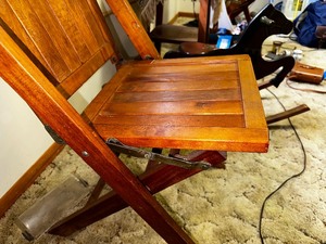 lot 425 image: Two Vintage Wood Folding Chairs.