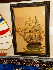 lot 498 image: Various Ship Prints and Art as Seen in Photo.