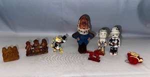 lot 212 image: Various Figurines and Christmas Ornaments.