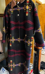 lot 220 image: Vintage Like New Womens Pendleton Wool Full Length Jacket. Chief Joseph Print Valued at $350-800