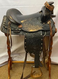 lot 246 image: Western Saddle and Spurs.