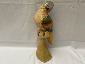 lot 269 image: Carved Wooden Parrot, 16 Inches Tall.