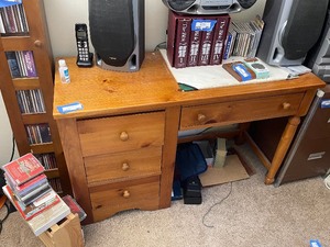lot 275 image: Four-Drawer Wooden Desk.
