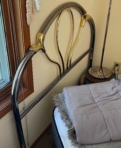 lot 287 image: Full Metal BrassChrome Headboard, MCM.