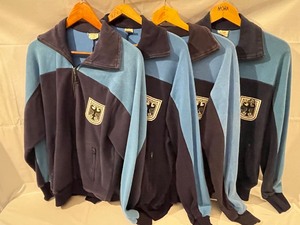 lot 455B image: Four West German Army Bundeswehr 80s Military Track Zip-Up Jackets.