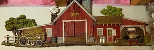 lot 461 image: Large Embossed Farm Wall Art as Seen in Photo.