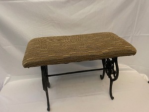 lot 471 image: Two Forged Iron Base Items, One Bench and One Side Table.