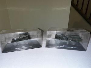 lot 372 image: Jeep Willys closed D-Day 1944 model Jeep and Dodge WC 51 weapons carrier US army open model car