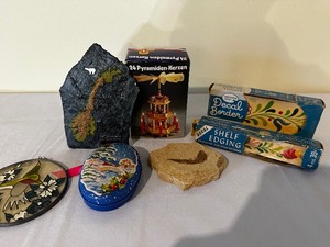 lot 383 image: Miscellaneous Scandinavian and German Decor including Pyramid Candle in box