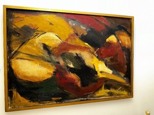 lot 222 image: Original Oil Painting on Canvas by Walter Quirt, Gifted to Seller in 1963. 29.5 Inches. Estimated Value $750-2500