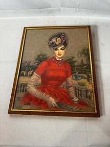 lot 546 image: Vintage Framed Print Labeled Colette Measuring 12.5 x 15
