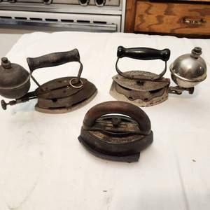 lot 391 image: Lot of Three Antique Irons