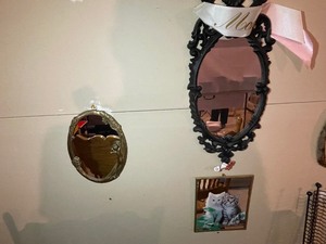 lot 463 image: Three Antique Mirrors, One with Gold Frame and Fairy Looking In.