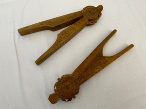lot 50 image: Two Vintage Chip Hand Carved Wooden Nutcrackers.