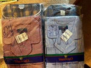 lot 147 image: Four Pajama Tops and Bottoms. Brand New in Package. Size Large.