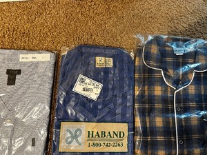 lot 148 image: Three Pajama Tops and Bottoms. Brand New in Package. Size Large.