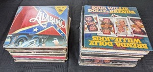 lot 11 image: 109 Vinyl Record Albums Alabama, Kris Willie Dolly & Brenda, Lee Greenwood, Crystal Gayle, Norma Jean, The Everly Brothers, The Hit Parade of American County Music, Charley Pride, Webb Pierce, Gail Davies and More