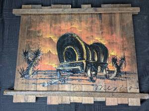 lot 83 image: Wooden Decor from Mexico, Covered Wagon Motif