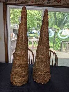 lot 72 image: Pair of Decorative 36H Cone-Shaped Trees