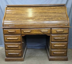 lot 37 image: Vintage Roll Top Desk