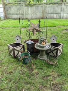 lot 39 image: Assortment of Outdoor Decor including Sunterra Fountain