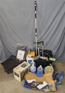 lot 793 image: Craftsman Engine Analyzer, GMC Waterfront, Splash Original Blue Windshield Wash, Car Wash Brush, Sponge, PolisherSander, Vehicle Mats and More