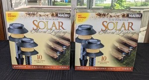 lot 93 image: (2) New Malibu Sun-Powered Solar Accent Lighting (Box of 10 Solar Lights)