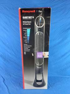 lot 204 image: Honeywell QuietSet 8-Speed Oscillating Tower Fan with Remote