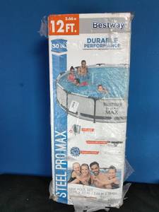 lot 249 image: Bestway Steel Pro MAX 12 x 30 Round Metal-Frame Pool Set