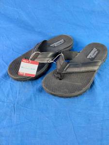 lot 187 image: Skechers Flip Flop Memory Foam 360 Sandals Relaxed Fit Size 10 Black