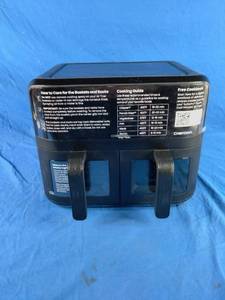 lot 195 image: Chefman 6-Qt. Dual Basket Air Fryer with Easy-View Window in Black