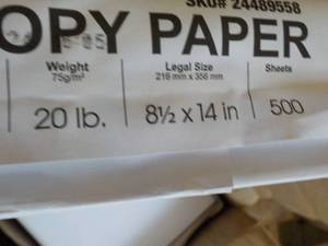 2500 Sheets White 8.5 x 14 Copy Pa...