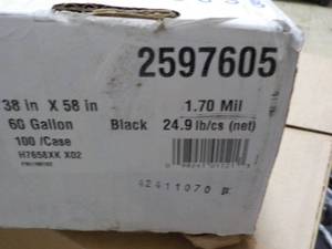 Case of 60 Gallon Black Can Liners...