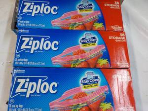 3 ct Ziploc x 38 Storage Gallon Bag...