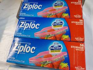 3 ct Ziploc x 38 Storage Gallon Bag...