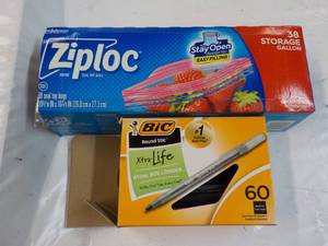 Bic Pens and Ziploc Gallon Bags...