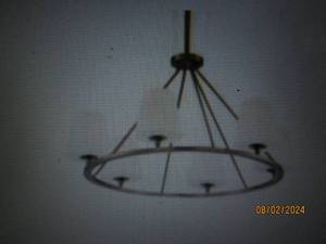new Crystorama Keenan 31 14W Vibrant Gold 6-Light Chandelier retail $699.99