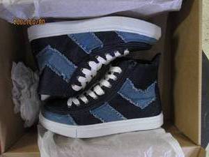 new billys chevron high top blue denim size 6