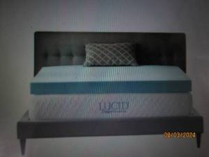 Lucid Comfort Collection 4 Gel Memory Foam Mattress Topper - Queen