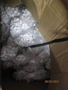 box of clothes size tags...