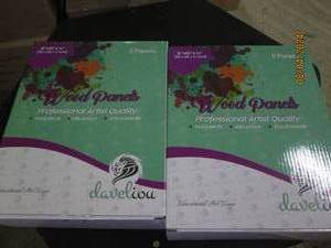 2 new boxes of wood panels from daveliou 8x10 inch 5 panels per box pure birch