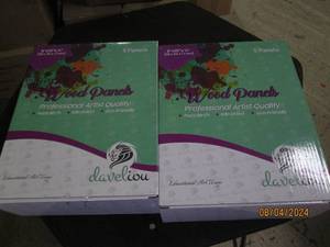 2 new boxes of wood panels from daveliou 8x10 inch 5 panels per box pure birch