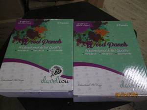 2 new boxes of wood panels from daveliou 8x10 inch 5 panels per box pure birch