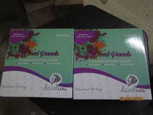 2 new boxs of wood panels from daveliou 10x 10 inch 5 panels per box pure birch