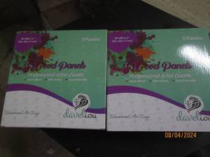 2 new boxs of wood panels from daveliou 10x 10 inch 5 panels per box pure birch