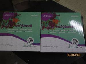 2 new boxs of wood panels from daveliou 10x 10 inch 5 panels per box pure birch