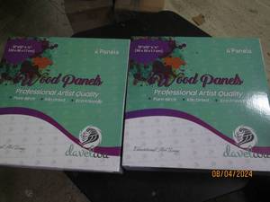 2 new boxes of wood panels from daveliou 12x12 inch 5 panels per box pure birch