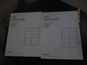 2 packages of 2500 shipping labels...