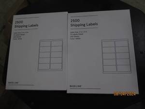 2 packages of 2500 shipping labels...