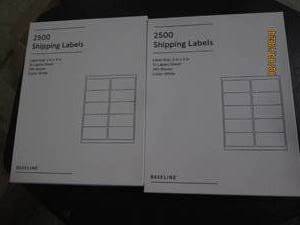 2 packages of 2500 shipping labels...